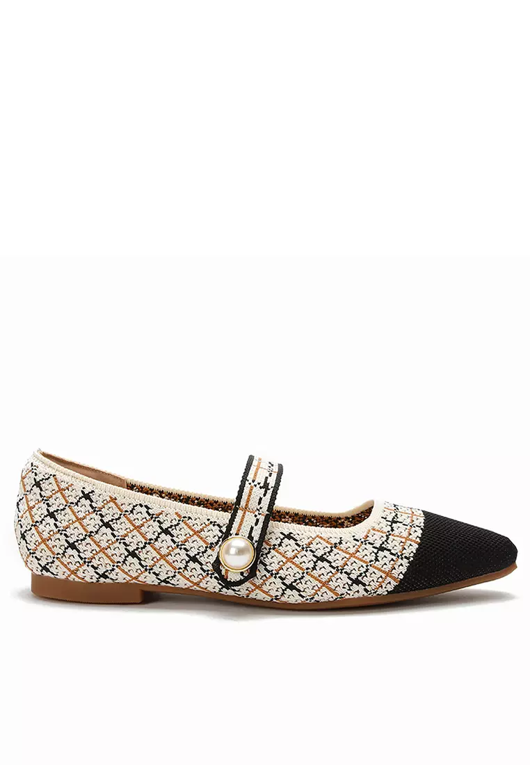 Discount on Twenty Eight Shoes  shoes - SKU: Pearl Strap Flyknit Mary Jane Shoes Qc333