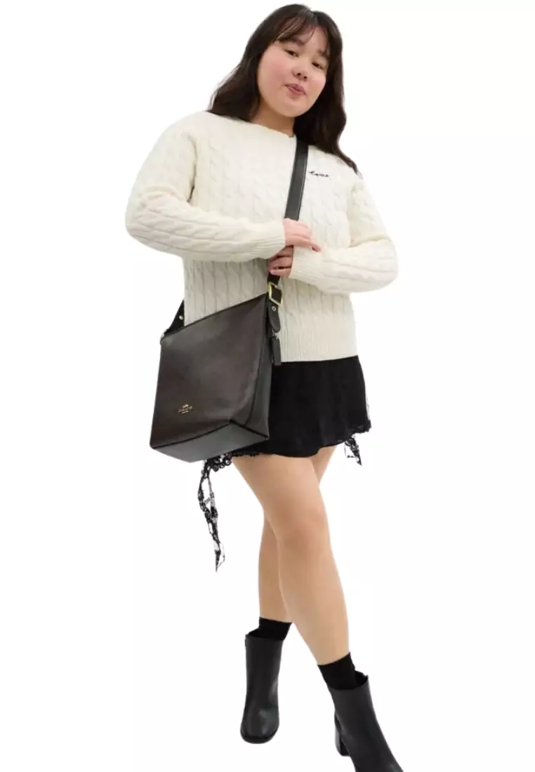 Coach Val Duffle Crossbody Bag Signature Canvas In Walnut Black CAB12