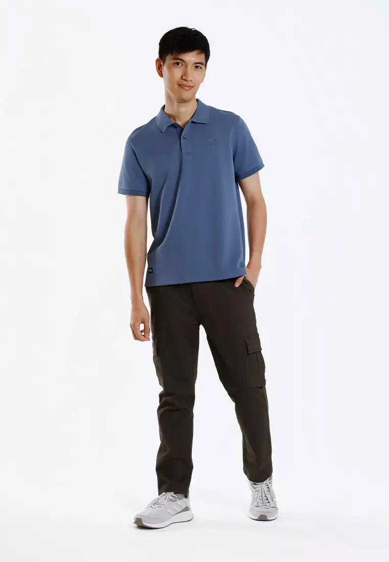 Forest Mens Stretchable Cotton Slim Fit Polo Tee - 23961-36DarkGreyBlue