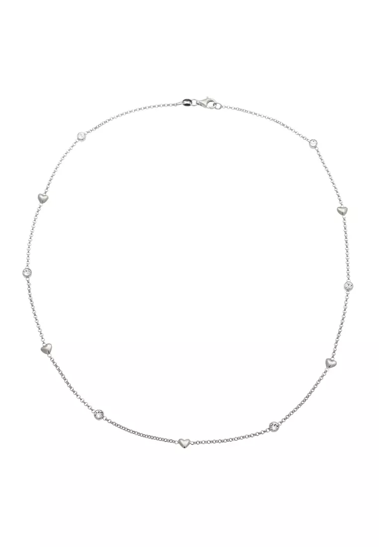 Necklace Delicate Heart Gold Plated Embellished With Crystals By Swarovski®