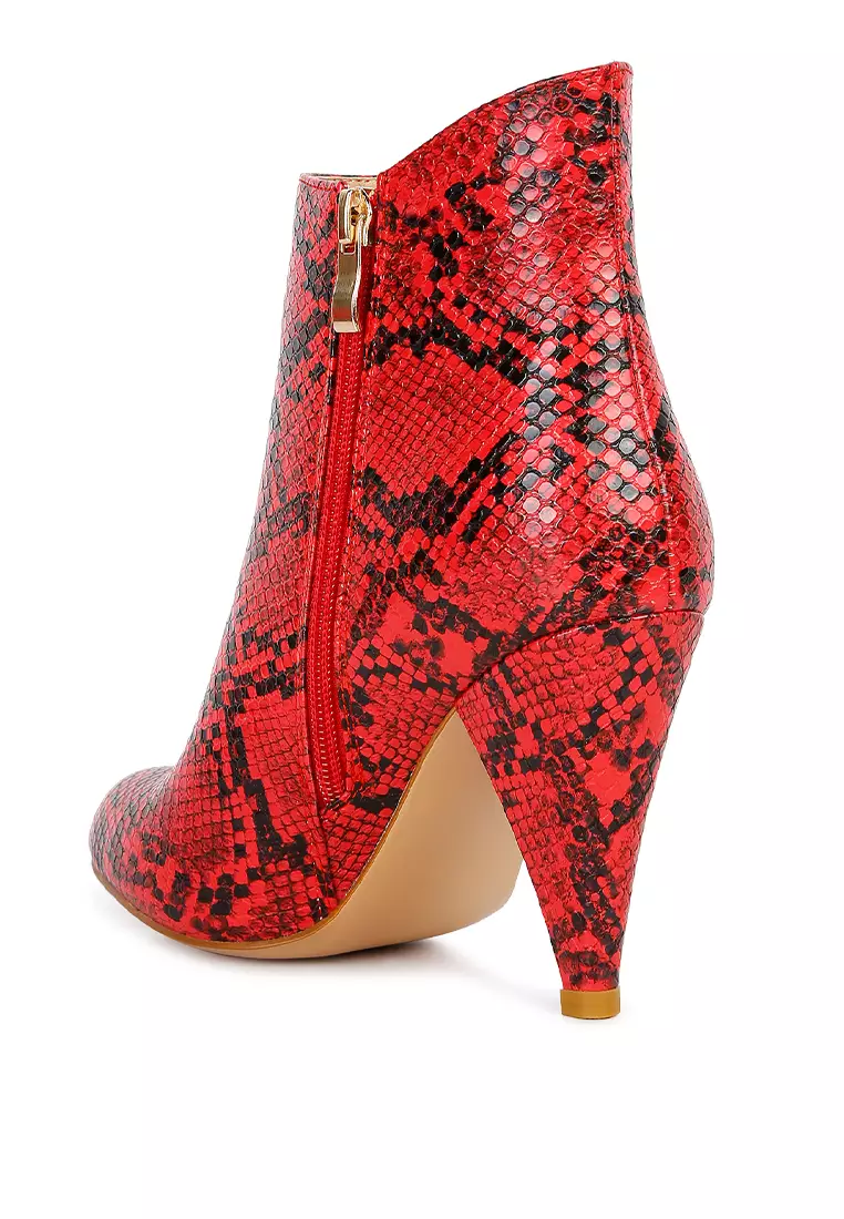 Red latex ankle hotsell boots