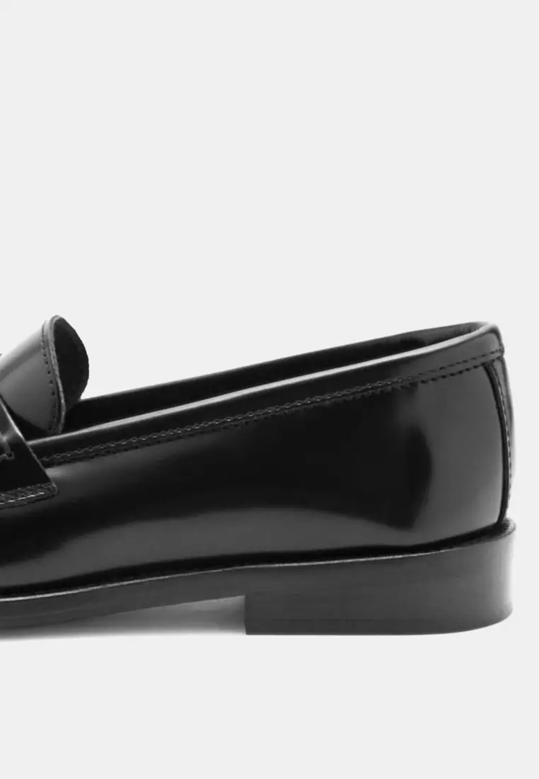 Gathered Leather Loafers