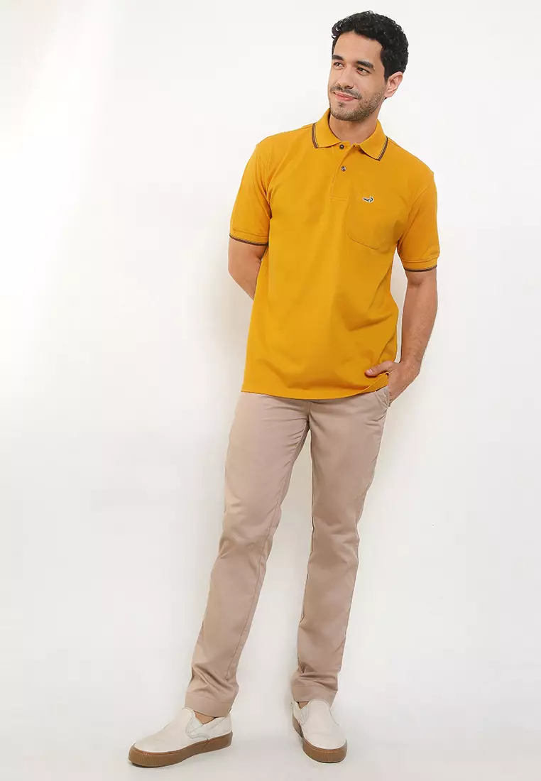 Crocodile CRCOLE 3 Honey - Baju Pria Men Polo Shirt - Relax Fit - Katun