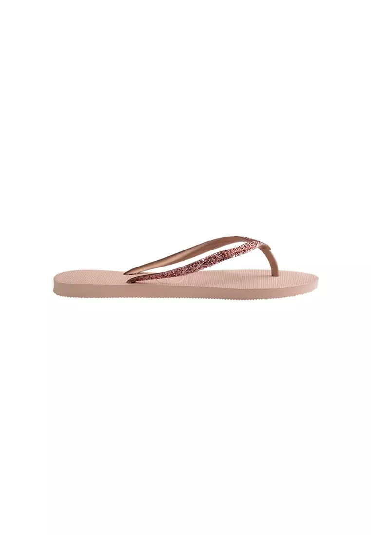 Havaianas slim glitter flip sale flops in rose gold