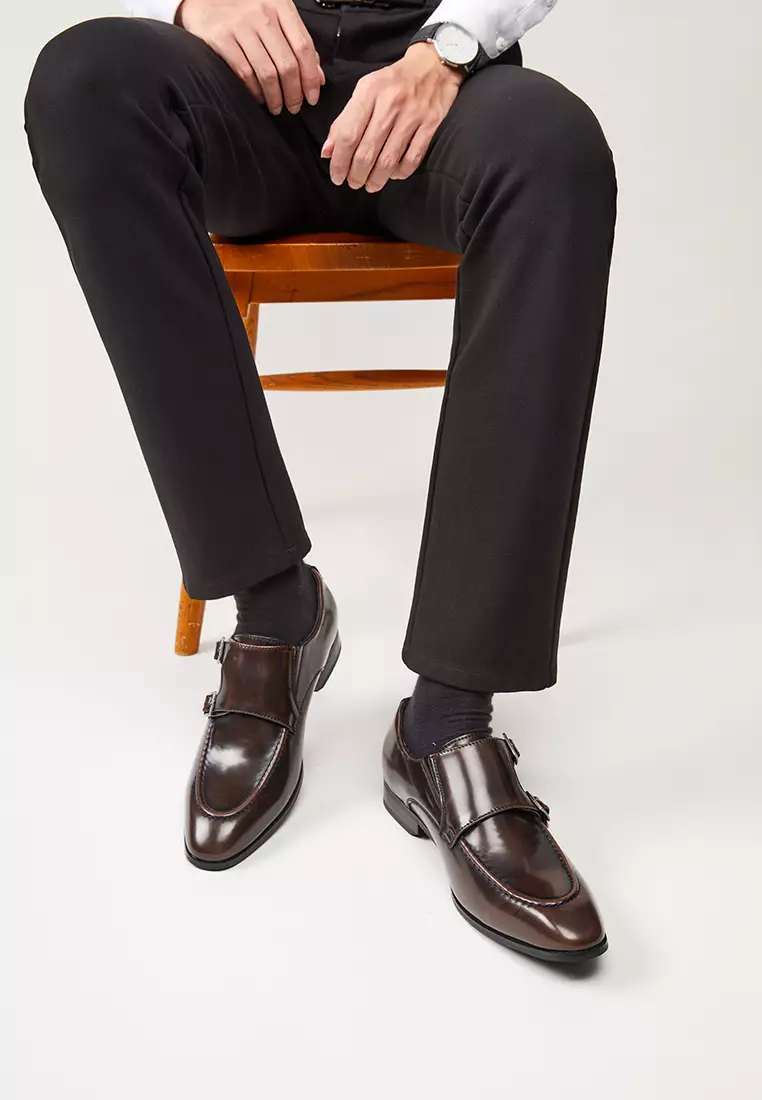 Leather Monk Strap Shoes KB24315-3