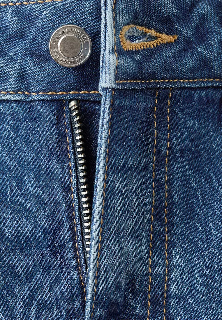 Turned-Up Straight Jeans