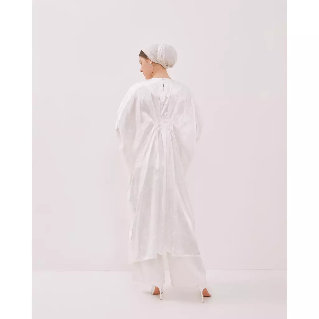 Urban Exchange Kaftan Nadine White - Abaya Lebaran Wanita Long Dress Premium Putih