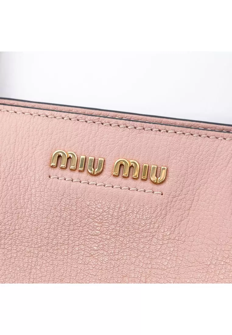Pre-Loved Miu Miu Goatskin Madras Front Pocket Satchel