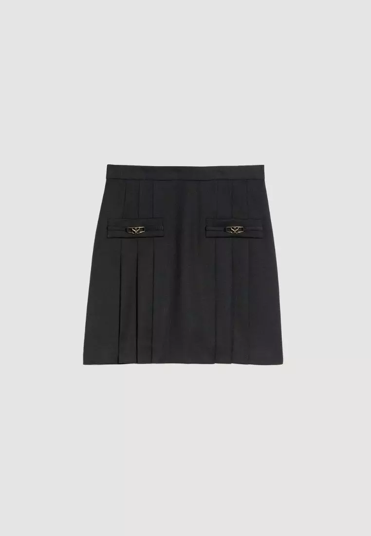 Short dress with shop pleated skirt bottom sandro