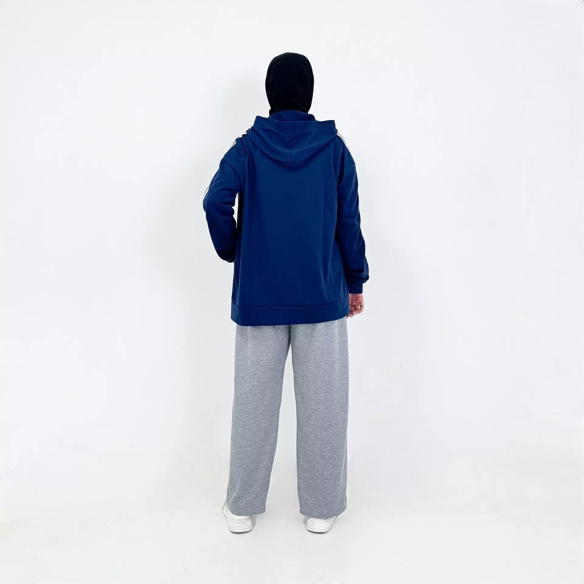 Setelan Celana Training Riska | Metching Set Sweat Sporty NAVY ABU