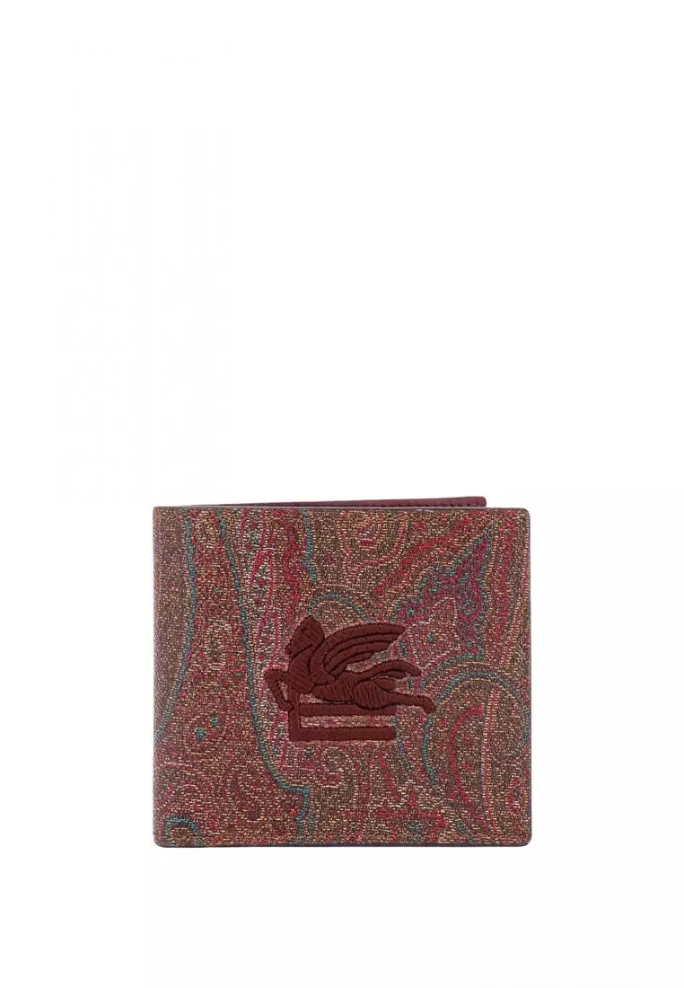 ETRO - Coated canvas wallet with Paisley motif - Brown