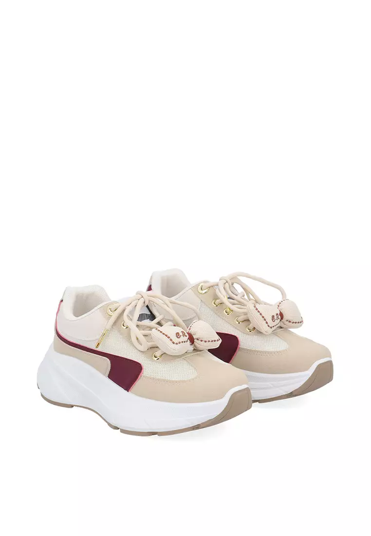 Medium Beige Mira Bow Sneakers