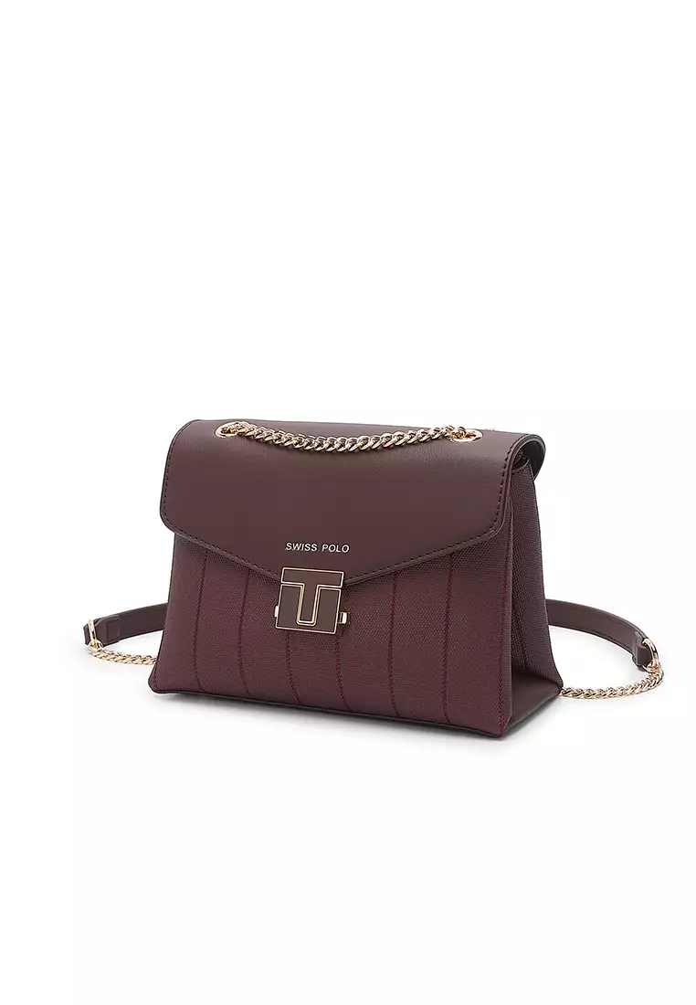 Women's Top Handle Bag / Sling Bag / Crossbody Bag - Maroon