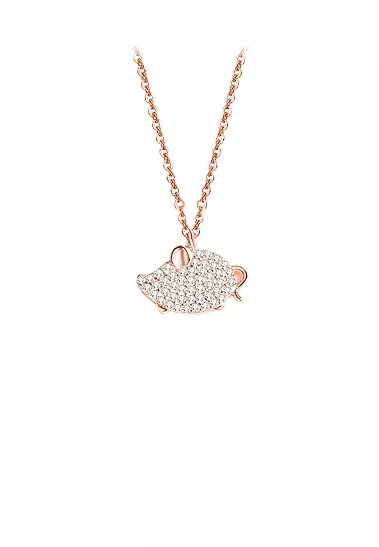 Buy Mooclife 925 Sterling Silver Fashion Cute Hollow Fish Pendant with  Cubic Zirconia and Necklace - Luxurious Look 2024 Online