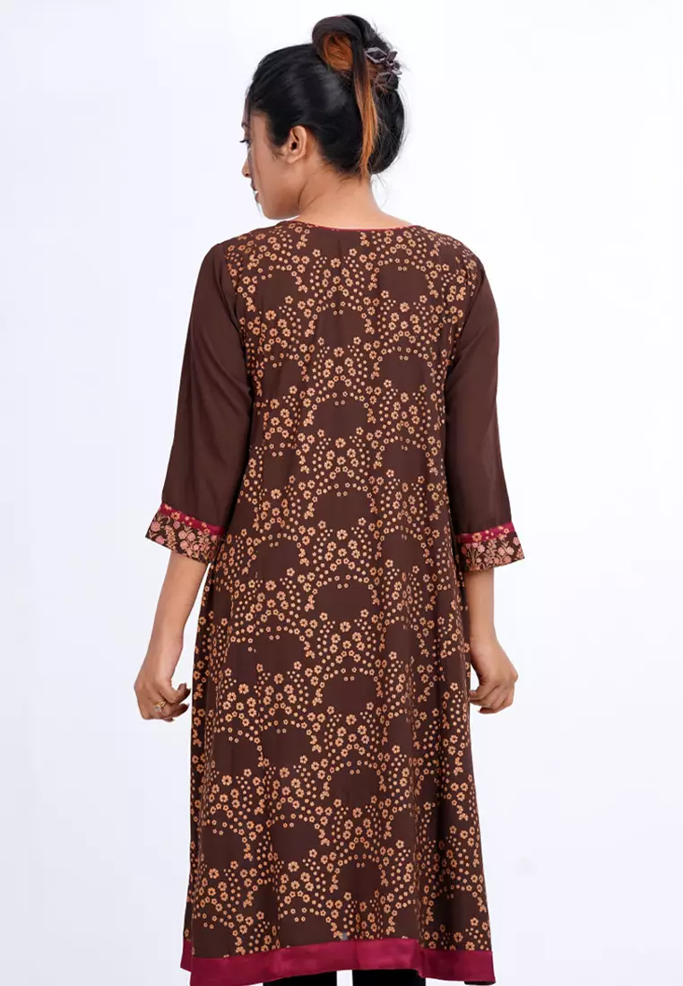 Le Reve Floral Pattern Fit & Flare Long Tunic