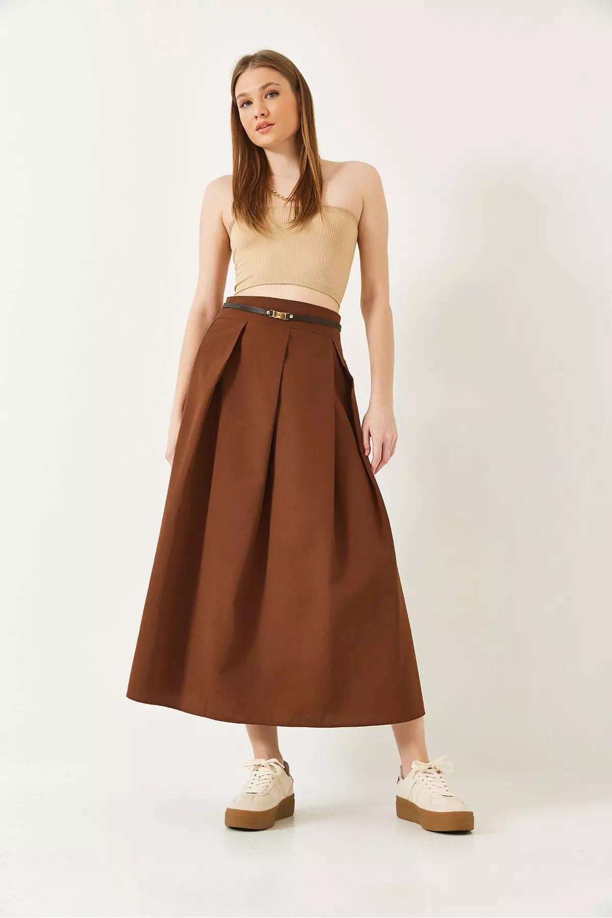 Women's Belted Flared Skirt 5000 60261278