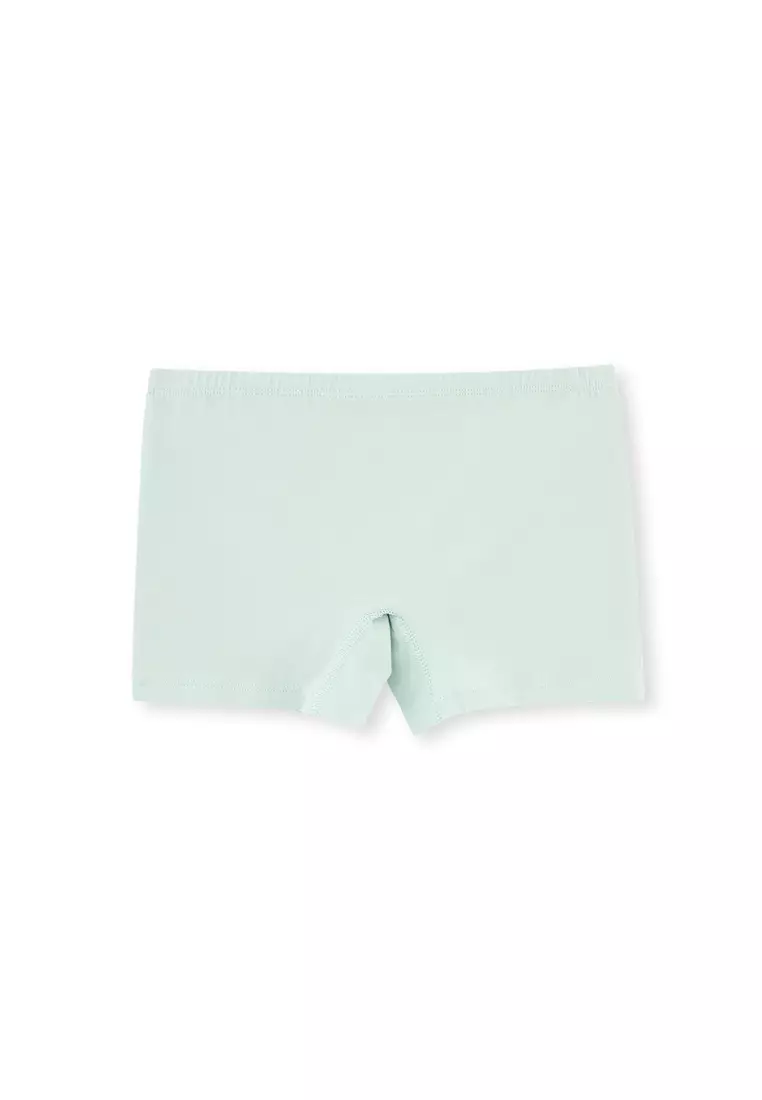 2 Pack Green-Ecru Boxer Briefs, Patterned, Underwear for Girls