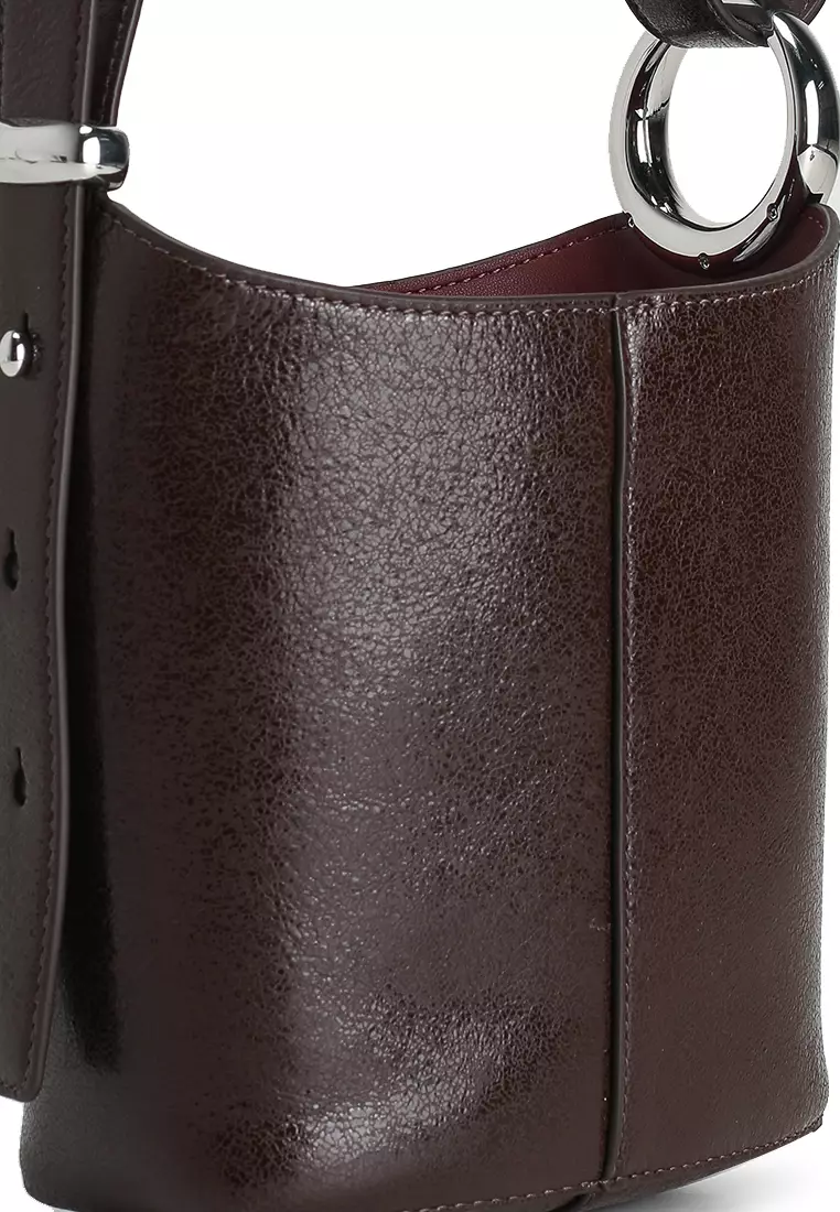 Halo Glazed Leather Mini Bucket Bag