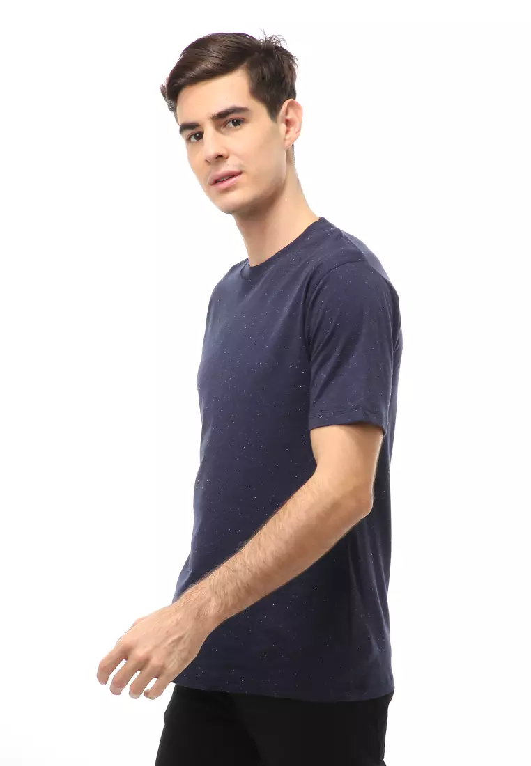 Jack T-Shirt Atasan Kasual Kaos Polos Polka Pria Lengan Pendek Material Cotton ORIGINAL - Navy