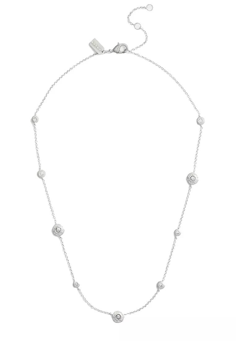 Open Circle Station Necklace in Silver CV253