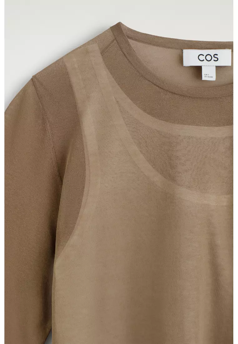 LAYERED KNITTED LONG-SLEEVED TOP