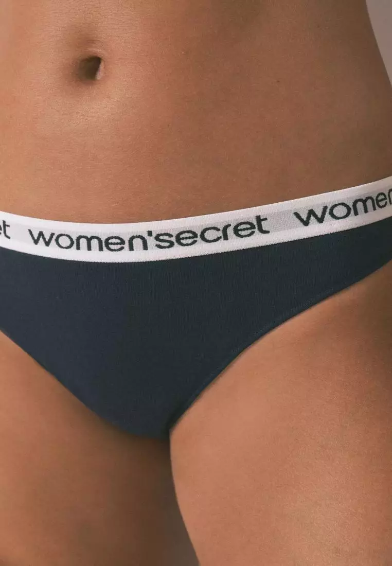 Pack Of Cotton Thongs With Logo