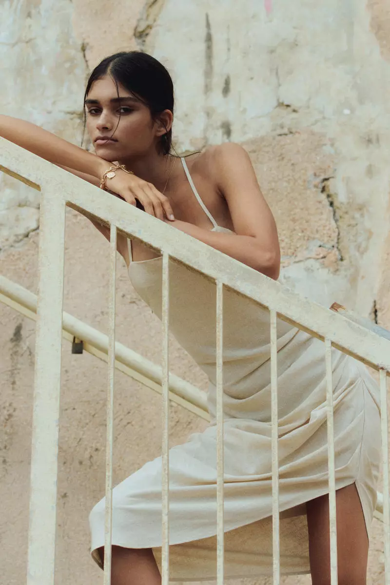 h&m ladies draped linen-blend dress product info and reviews Buy H&M Draped linen-blend dress Online