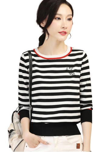 Buy A-IN GIRLS Striped Contrast Crew Neck Sweater 2023 Online | ZALORA  Singapore