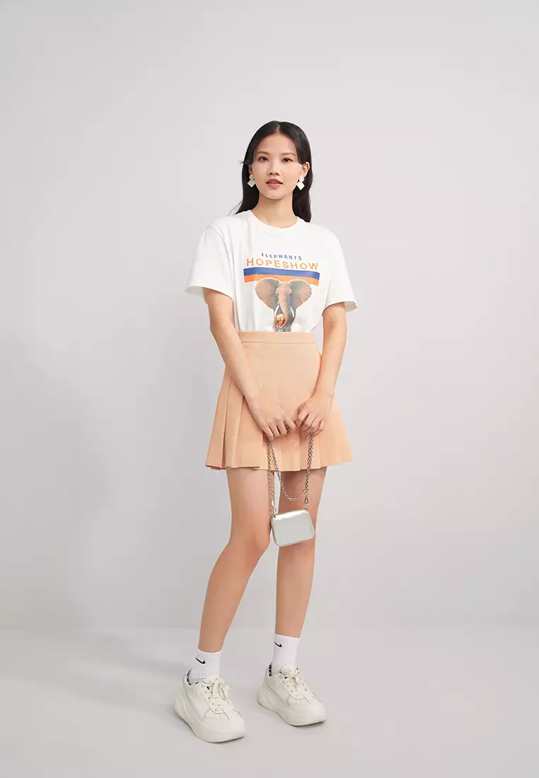 High Waist A-Line Pleated Mini Skirt