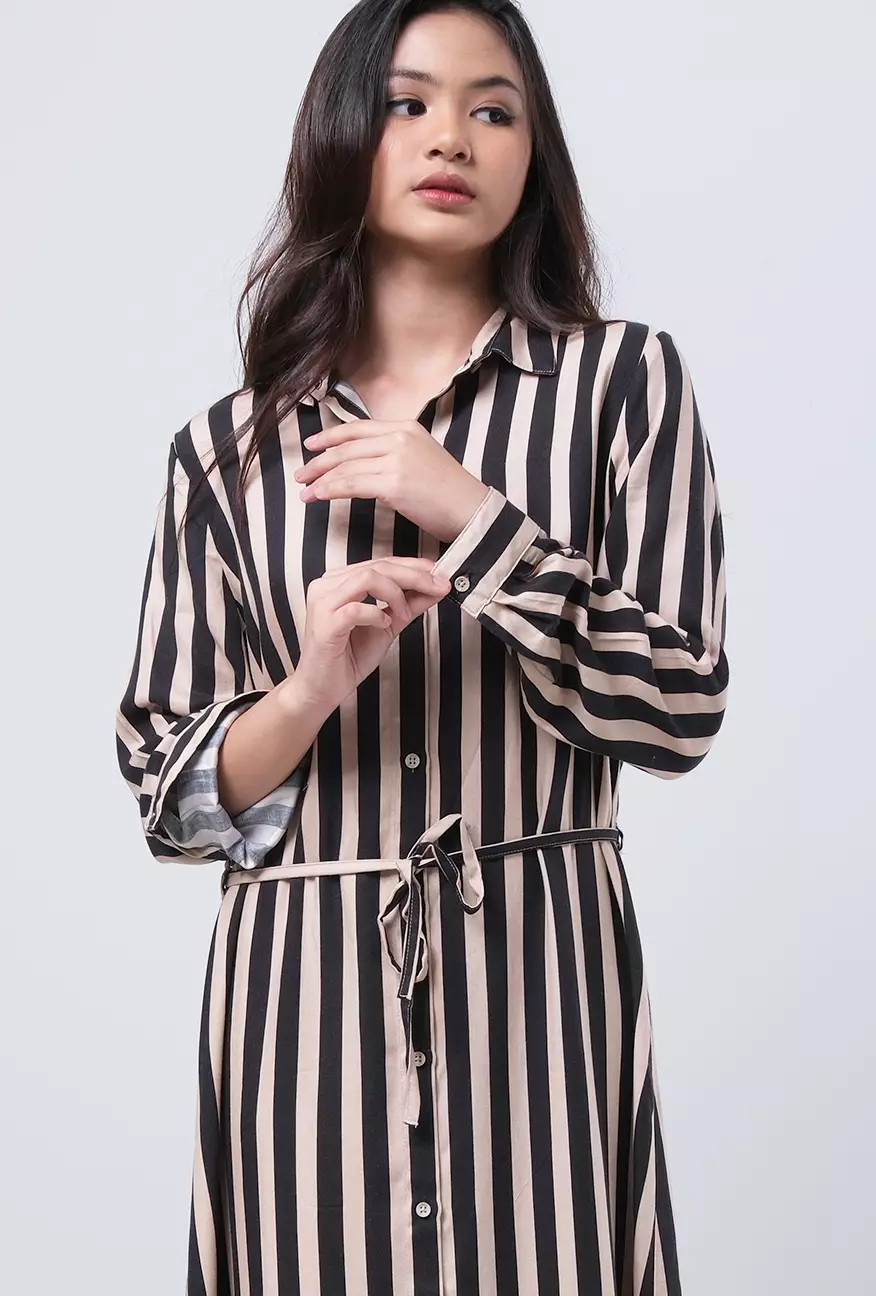 Dress Gempita Khaki Black