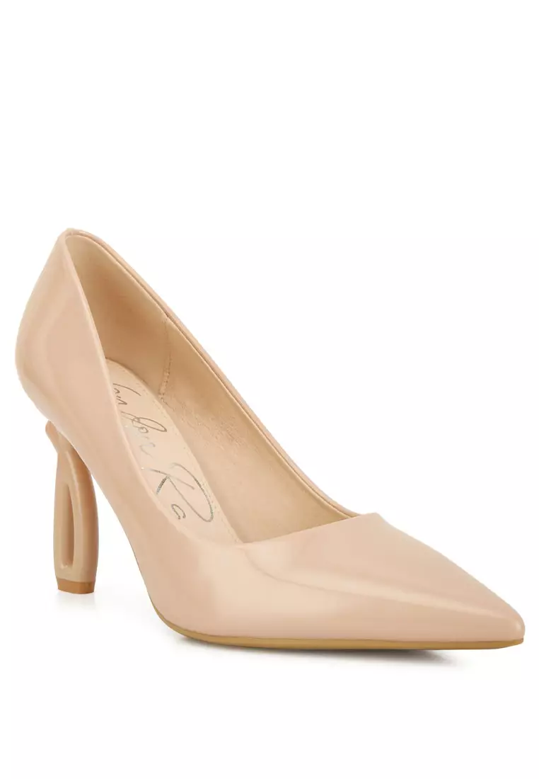 Beige high heel outlet pumps