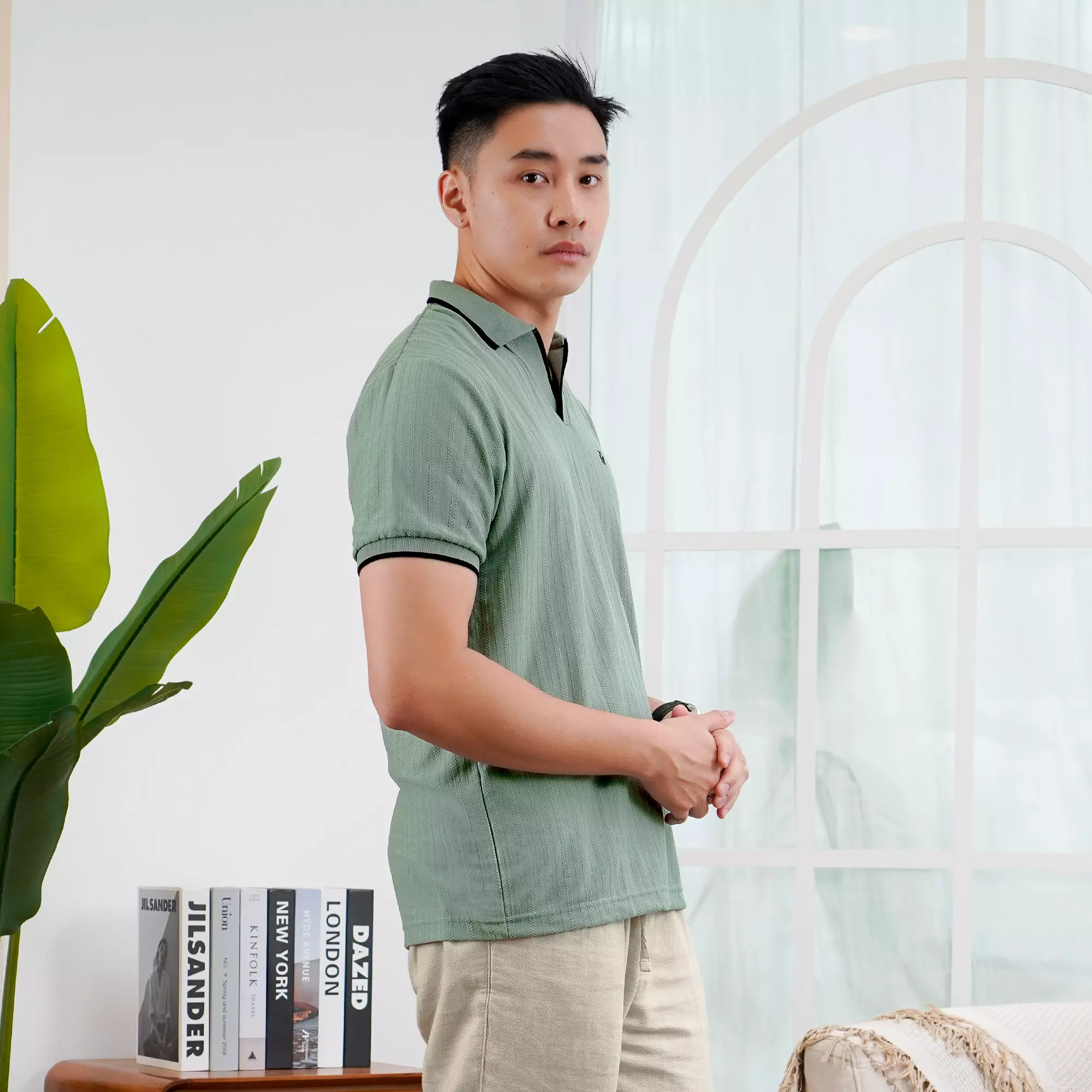 MATSUDA Kaos Polo Shirt Pria Kerah Takizawa