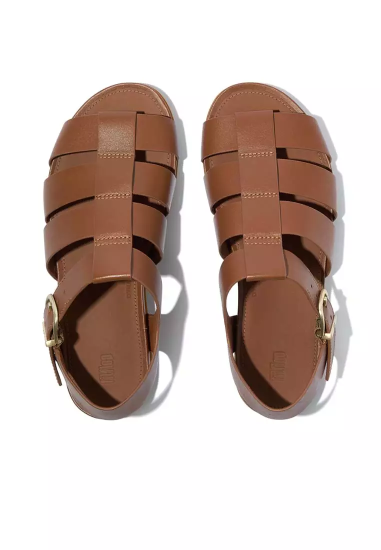 FitFlop GRACIE Leather Fisherman Sandals - Deep Tan (A4B-C15)