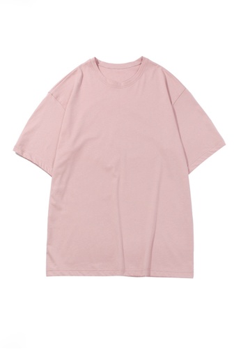 Twenty Eight Shoes pink VANSA Unisex Solid Color Short-sleeved T-Shirt VCU-T223 F5727AAE2DA77EGS_1