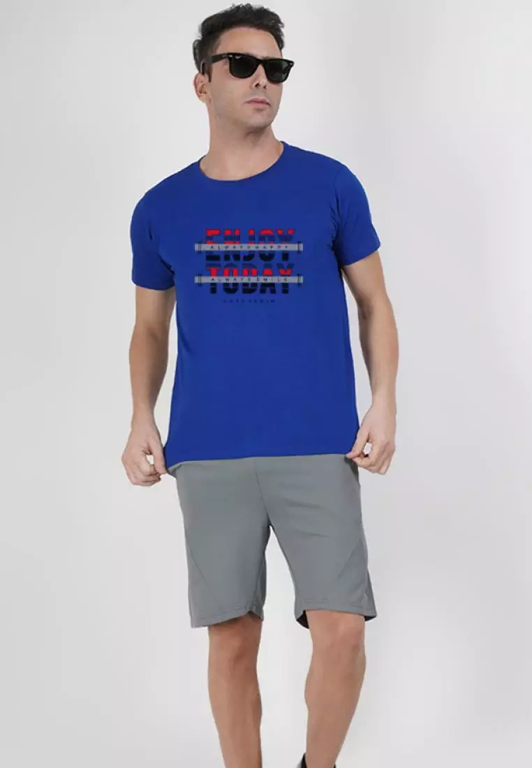 Enjoy Today Royal Blue Cotton Short Sleeve Essential T-Shirt