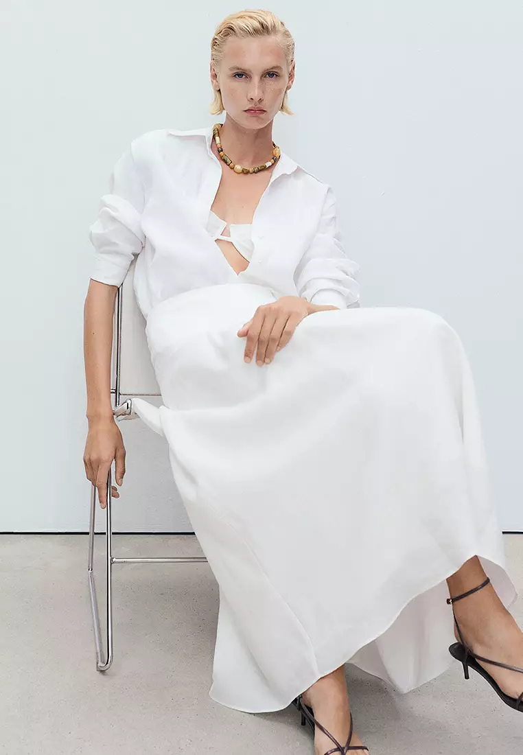Ramie Pleated Skirt
