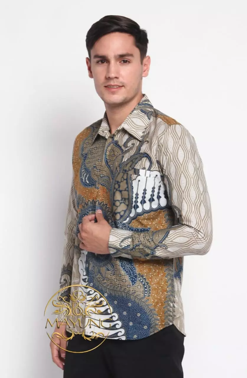Sakra Multi Kemeja Batik Pria Premium Slimfit Modern Lengan Panjang