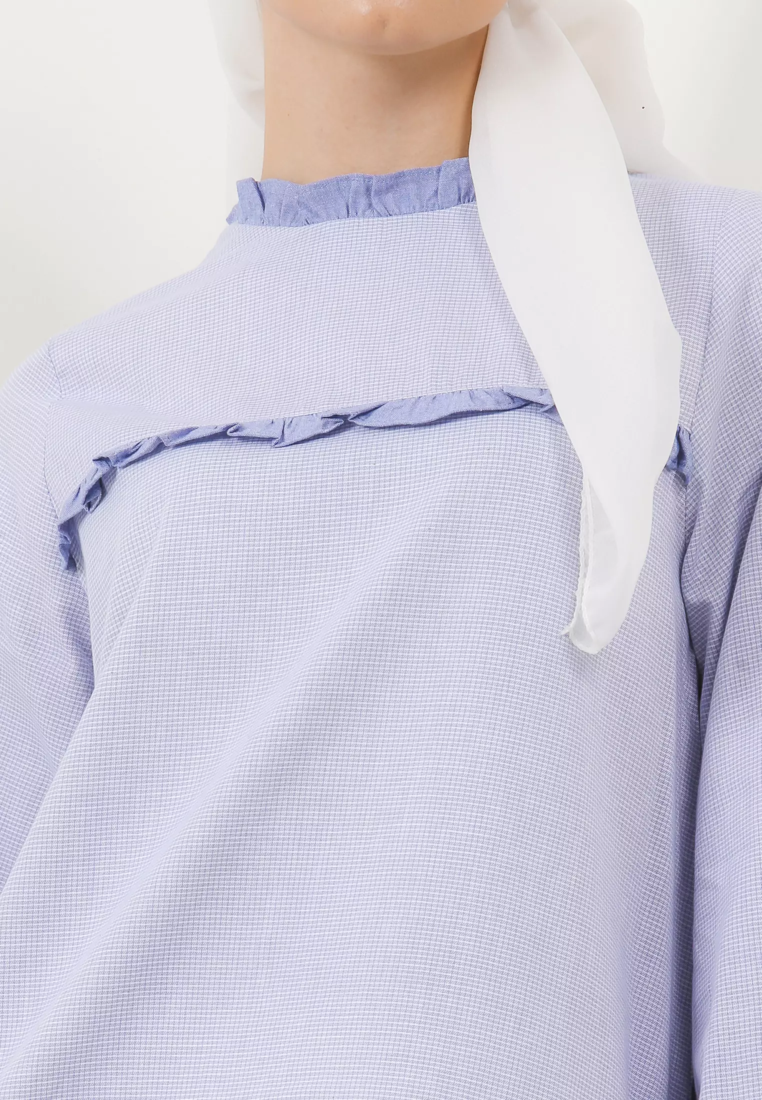 MFMW Chrystal Atasan Blouse Grey Motif Kotak Kecil