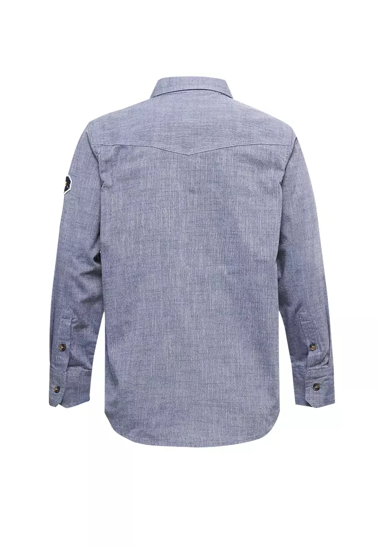 Pito Dito Boy Milovan Kemeja Panjang anak Biru Tua