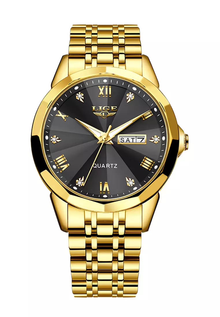 Quartz watch cheap women's black