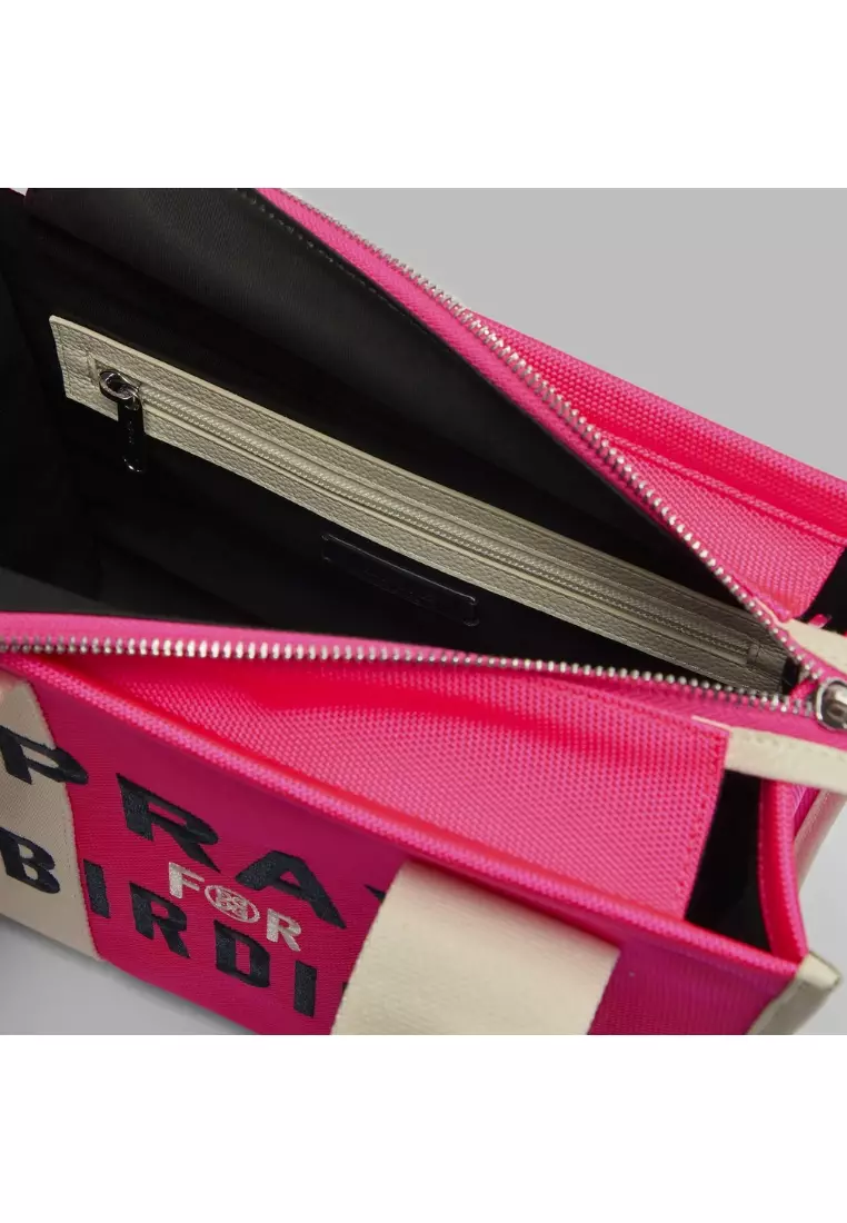 Women's Pray For Birdies Canvas Square Bag  (Knock Out Pink)