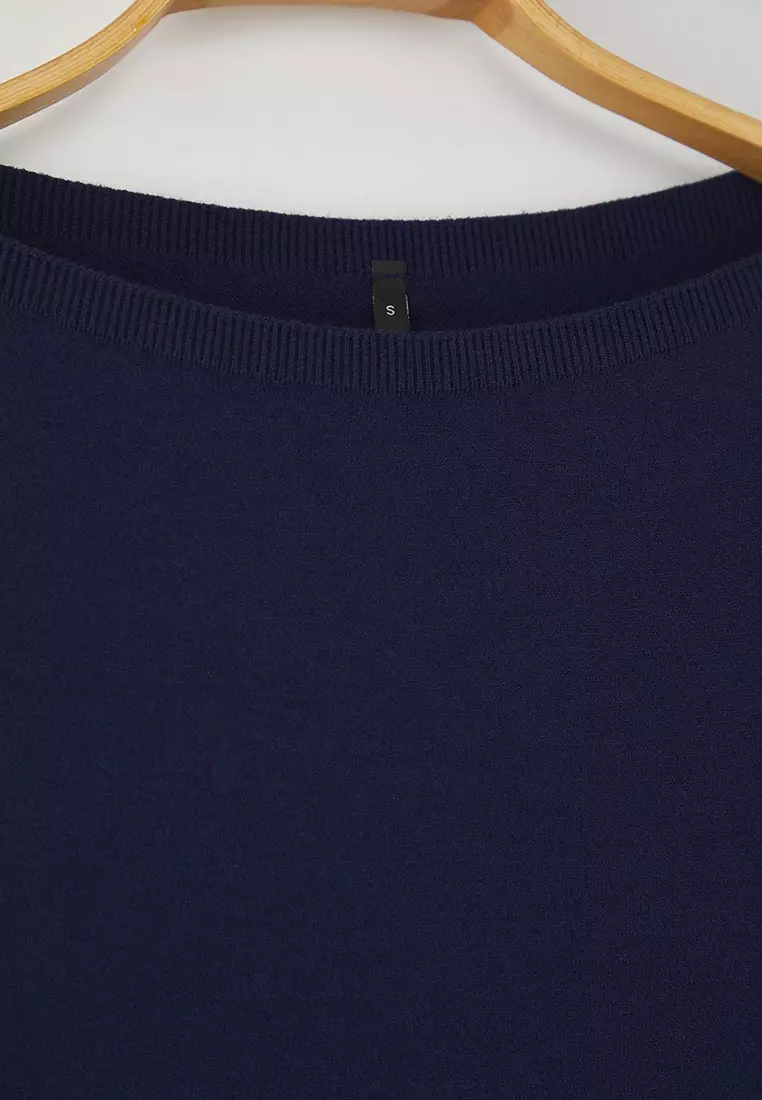 Special Collection Navy Blue Premium Yarn/Special Yarn Trend Knitwear Sweater Twoaw26Kz00159