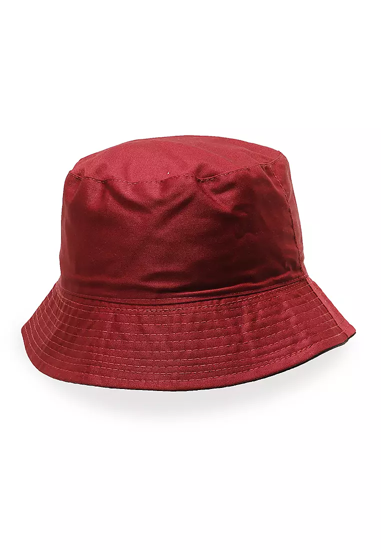 Zorke Hat Bucket Pria Casual Stylish Fashion Comfortable Material Cotton ORIGINAL - Black Maroon