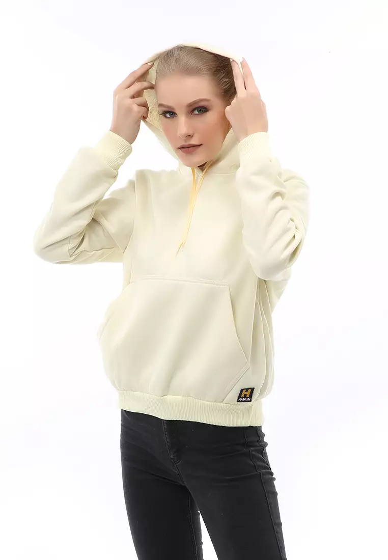 Hardwin Hoodie Jacket Polos Casual Wanita Material Fleece ORIGINAL - Yellow Cream