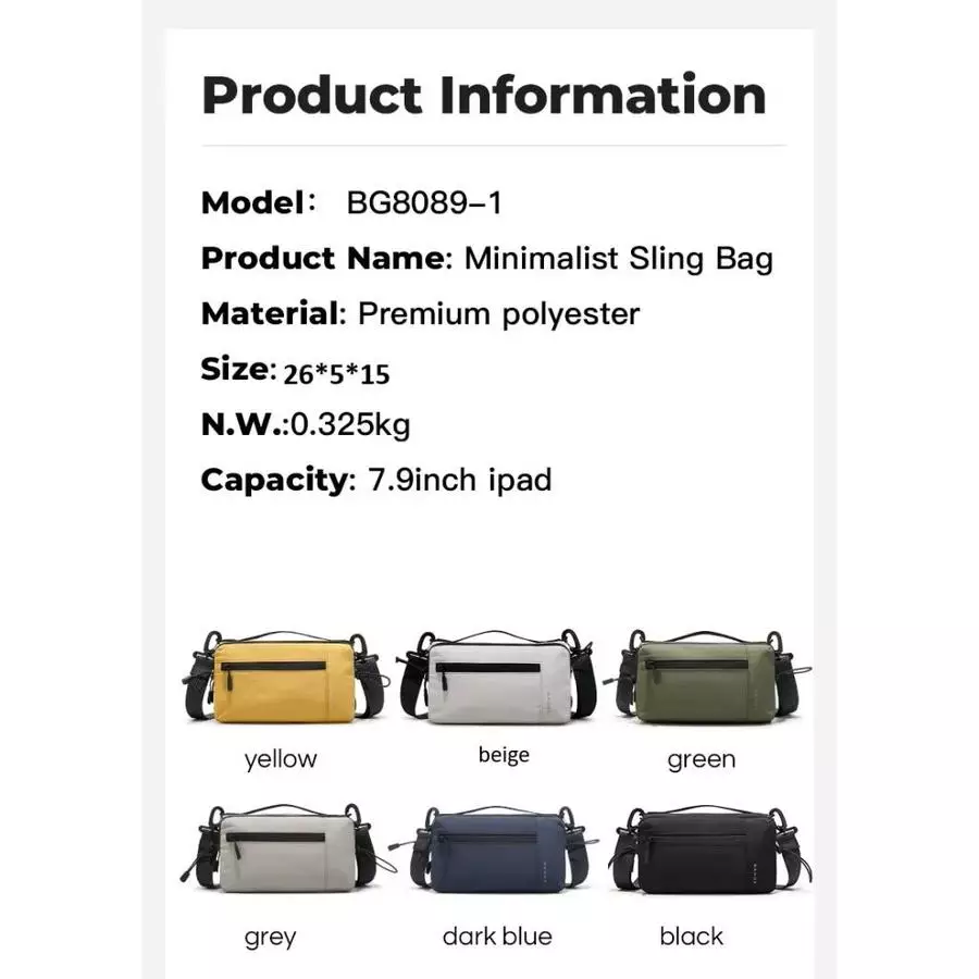 BANGE BG8089 Tas Selempang Pria Crossbody Sling Chest Waist Bag Ringan Cowok - NAVY