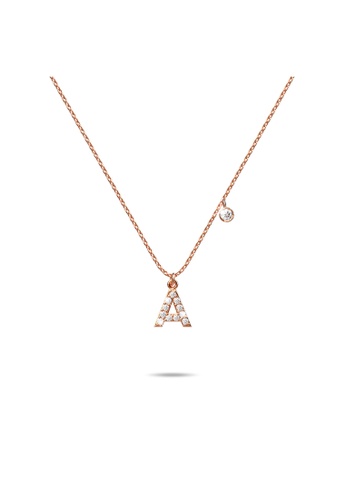 rose gold alphabet necklace