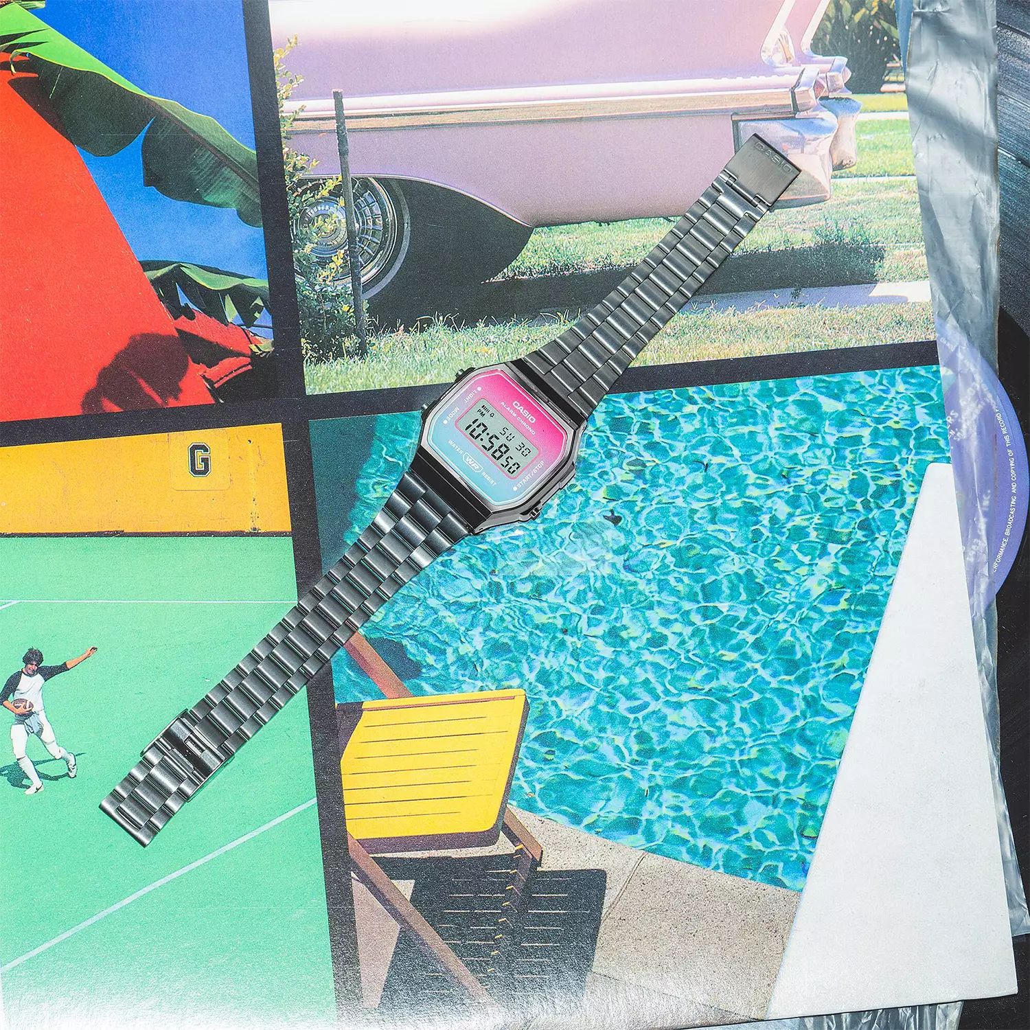 Casio Vintage - Jam Tangan Digital Wanita - Grey Stainless Steel - A168WERB-2A