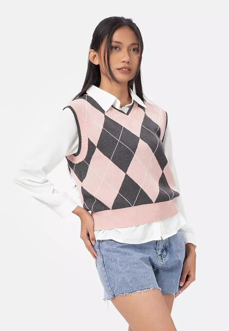 Grace Vest Knit in Pink