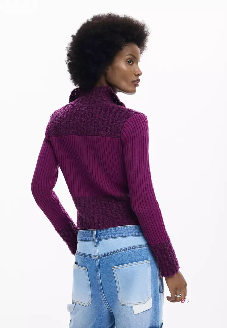 Zipper knit sweater