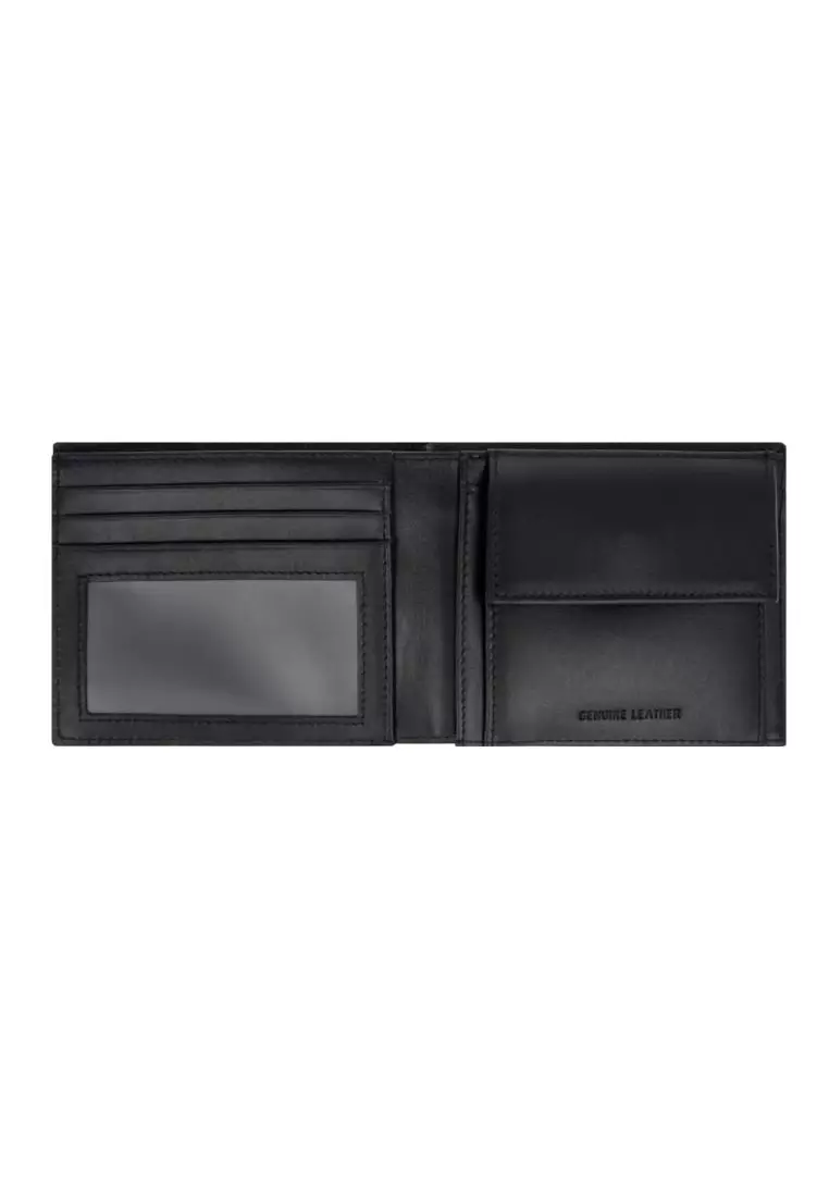 Crossing Riforma Bi-fold Leather Wallet With Window And Coin Pocket RFID - Black